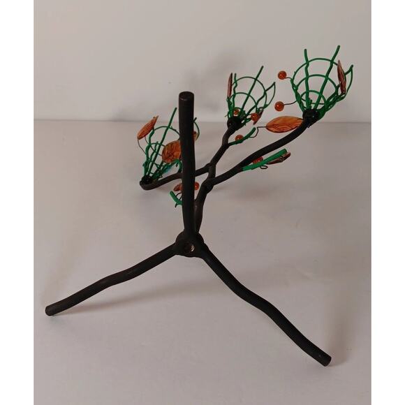 Votive Cone Cup Tree Stand Metal Branches Black Brutalist Tealight Candle Holder - Picture 8 of 12